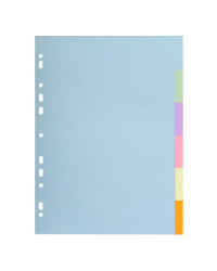 Intercalaires pastel carton Forever 6 positions - A4 - Couleurs assorties